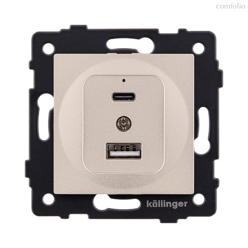 Розетка USB A+C 20W, золотой Kollinger REA-037GD для Aspekt, Eleganz, Reflex - Kollinger