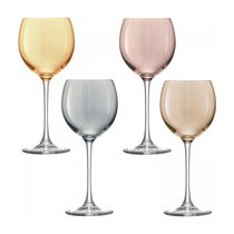 Набор из 4 бокалов для вина Polka 400 мл металлик - LSA International