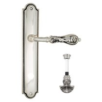 Дверная ручка Venezia Monte Cristo WC-4 на планке PL98 натуральное серебро + черный - Venezia Collezione