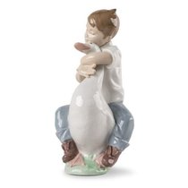 Фигурка NAO Мальчик с гусем 13х12х20 см, фарфор - NAO