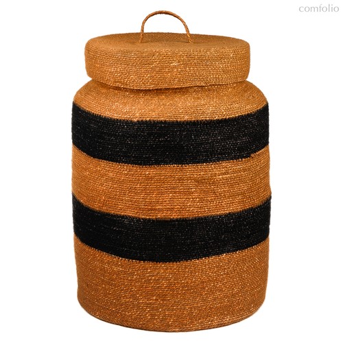 Корзина декоративная с крышкой Оchre + black - Covali