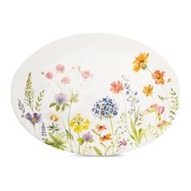Блюдо овальное Decor de table Полевые цветы 39,7х29 см, керамика, белое - Decor De Table