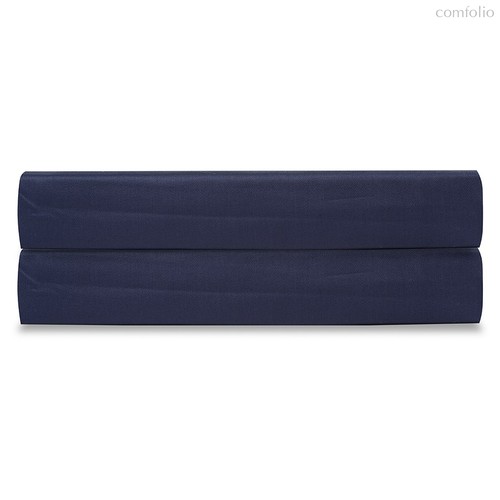 Простыня на резинке из сатина темно-синего цвета из коллекции Essential, 200х200 см - Tkano