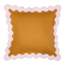 Чехол на подушку с контрастным кантом розового цвета из коллекции Trendy Ruffles, 40х40 см - Tkano