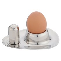 Подставка для яйца с солонкой Weis 12х10,5см, сталь нержавеющая - Weis