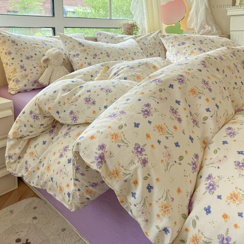 Комплект постельного белья CA-7-756 Дуэт Сатин печатный с наволочками 70х70х2шт.+ 50х70х2шт. - АльВиТек