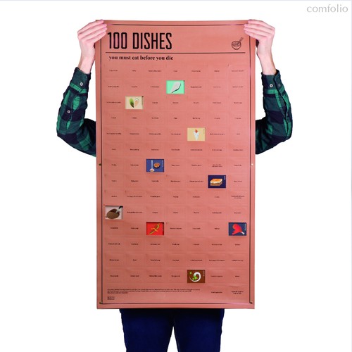 Постер «100 блюд, которые нужно попробовать, прежде чем умереть» - DOIY