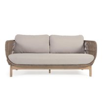 3-местный диван Catalina из бежевой веревки и массива акации - La Forma