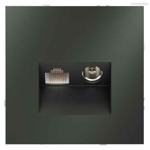 Розетка телевизионная встраиваемая VOLTUM S70 TV+RJ45 кат. 6, титан - Voltum