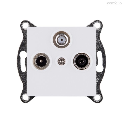 Розетка тройная TV (мама) + TV (папа) + спутниковая SAT, белый матовый Kollinger REA-036WM для Aspekt, Eleganz, Reflex - Kollinger