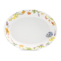 Блюдо для фруктов овальное Decor de table Полевые цветы 19,7х25,6 см, керамика, белое - Decor De Table
