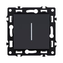 Выключатель 1-клавишный 10А/250В с LED подсветкой, черный Kollinger Asthetik AS-007BK - Kollinger