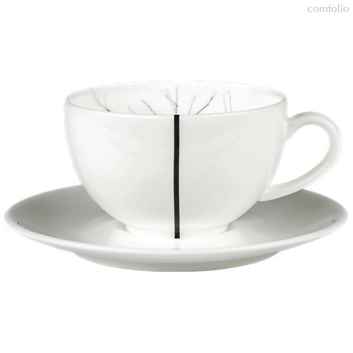 Чашка чайно-кофейная с блюдцем Dibbern Чёрный лес Белый декор 250 мл - Dibbern