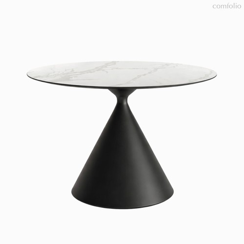 Обеденный стол Cardiff Sole диаметр 110, цвет белый/черный - Cosmo Red