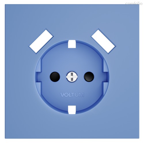 Накладка для розетки с заземлением и защитными шторками, с USB A+A, S70 деним - Voltum