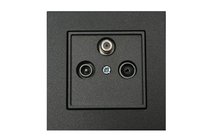 Розетки и выключатели: Розетка SAT-TV-R проходная, антрацит, Classic - Kanlux