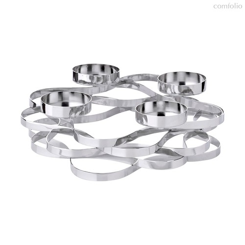 Подсвечник на 4 интерьерные свечи Edzard Алита d25хh6 см для свечей 6 см, сталь нержавеющая - Edzard