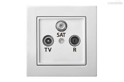 Розетки и выключатели: Розетка SAT-TV-R проходная, белая, Classic - Kanlux