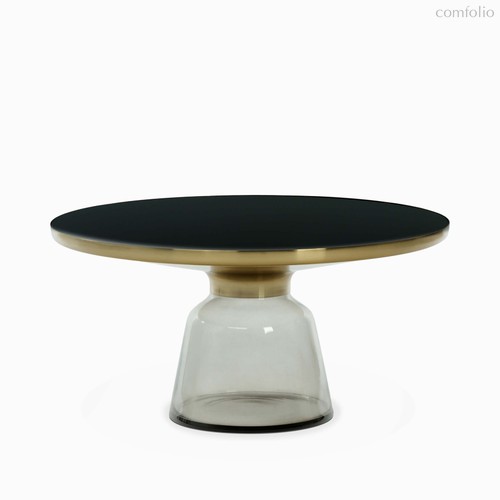 Кофейный столик Vaso Glass 1 диаметр 75, цвет серый/черный - Cosmo