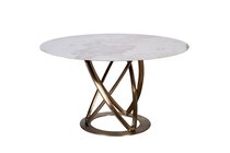 Стол обеденный белый керамика d130x75см - Garda Decor