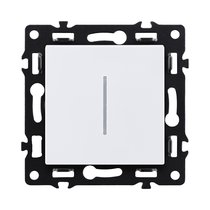 Выключатель 1-клавишный 10А/250В с LED подсветкой, белый Kollinger Asthetik AS-007WH - Kollinger