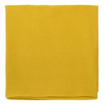 Скатерть из стираного льна горчичного цвета из коллекции Essential, 170х170 см - Tkano