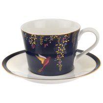 Чашка чайная с блюдцем Portmeirion Сара Миллер.Челси 200мл, темно-синяя - Portmeirion