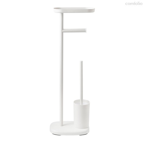 Держатель для туалетной бумаги с полочкой и ершиком Slim, белый - Bergenson Bjorn