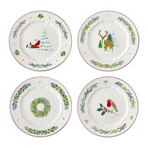 Набор из четырех тарелок Nordic winter из коллекции New Year Essential, d23 см - Tkano