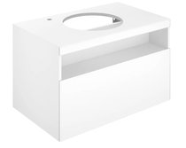 32864300100 STAGELINE Тумба под умывальник 800x550x490mm,1 ящик,oтверстие под смеситель слева,с освещением,pозеткa и USB,пластиковый сифон,цв.белый - Keuco