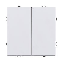 Выключатель кнопочный 2-клавишный 10А/250В, белый глянцевый Kollinger Eclipse EC-025WG - Kollinger