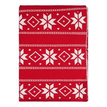 Плед из хлопка с новогодним рисунком Frostwork из коллекции New Year Essential, 130x180 см - Tkano