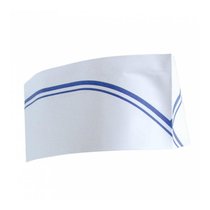 Пилотка поварская бумажная одноразовая белая с синей полосой 28 см, 100 шт/уп, Garcia de - Garcia De Pou