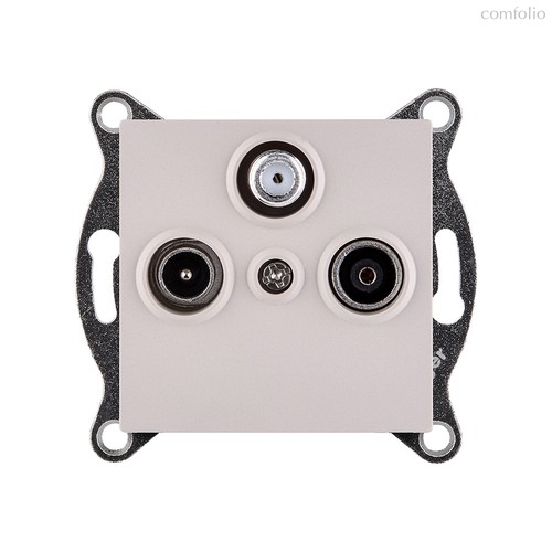 Розетка тройная TV (мама) + TV (папа) + спутниковая SAT, кашемир матовый Kollinger REA-036CM для Aspekt, Eleganz, Reflex - Kollinger