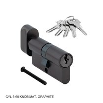 Ключевой цилиндр CYL 5-60 KNOB MAT. GRAPHITE (Графит) - Rush