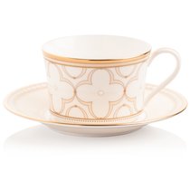 Чашка чайная с блюдцем Noritake "Трефолио,золотой кант" 225мл - Noritake