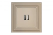 Розетки и выключатели: Устройство зарядное USB (A+A) 3,4А, кремовое матовое, Classic - Kanlux