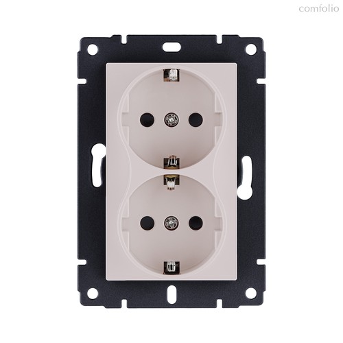 Розетка штепсельная SCHUKO двойная 16A/250 В, кашемир матовый Kollinger REA-032CM для Aspekt, Eleganz, Reflex - Kollinger