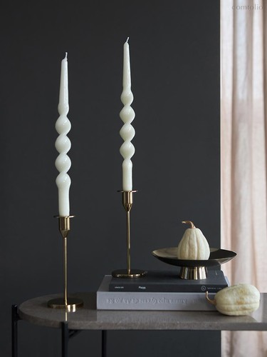 Набор из двух свечей кремового цвета из коллекции Essential, 35 см - Tkano