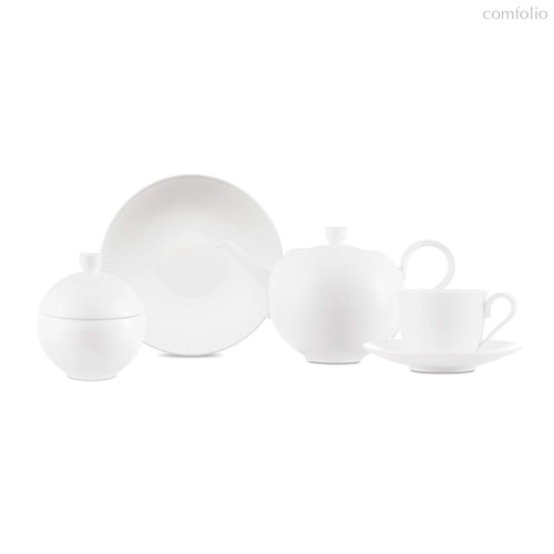 Сервиз чайный Decor de table Плиссе на 6 персон 20 предметов, фарфор костяной, п/к - Decor De Table