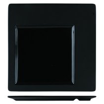 Тарелка квадратная 30,7x30,7 см черная с квадр. центром 20x20 см - P.L. Proff Cuisine
