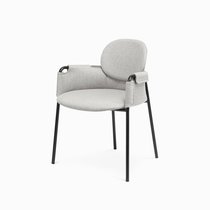 Обеденный стул Claudio c подлокотниками, цвет светло-серый/черный - Cosmo