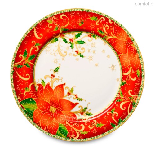 Тарелка обеденная Lamart Palais Royal Рождественская звезда 27 см, фарфор - Lamart