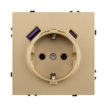Розетка штепсельная SCHUKO 16A/250 В с USB A+C 20W, золотой Kollinger Eclipse EC-016GD - Kollinger
