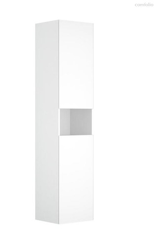 32831970102 STAGELINE Высокий шкаф-пенал, 400x1800x360 mm, 2 дверцы петли справа, 4 стеклянные полочки, с освещением, vulkanit/vulkanit - Keuco