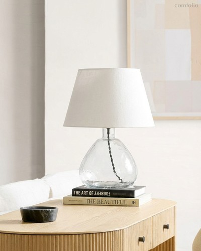 Прозрачная настольная лампа Дэми с чёрным проводом, цвет прозрачный - Louvre Home