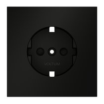 Накладка для розетки с заземлением и защитными шторками, S70 черный матовый