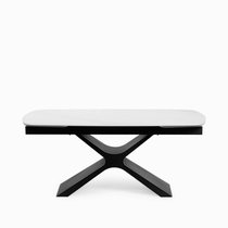Обеденный стол Flormere 180x90, цвет белый/черный - Cosmo