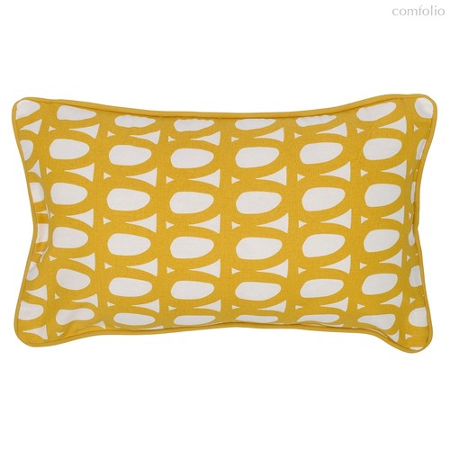 Чехол на подушку с принтом Twirl горчичного цвета из коллекции Cuts&Pieces, 30х50 см - Tkano