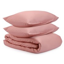 Комплект постельного белья из сатина темно-розового цвета из коллекции Essential, 150х200 см - Tkano